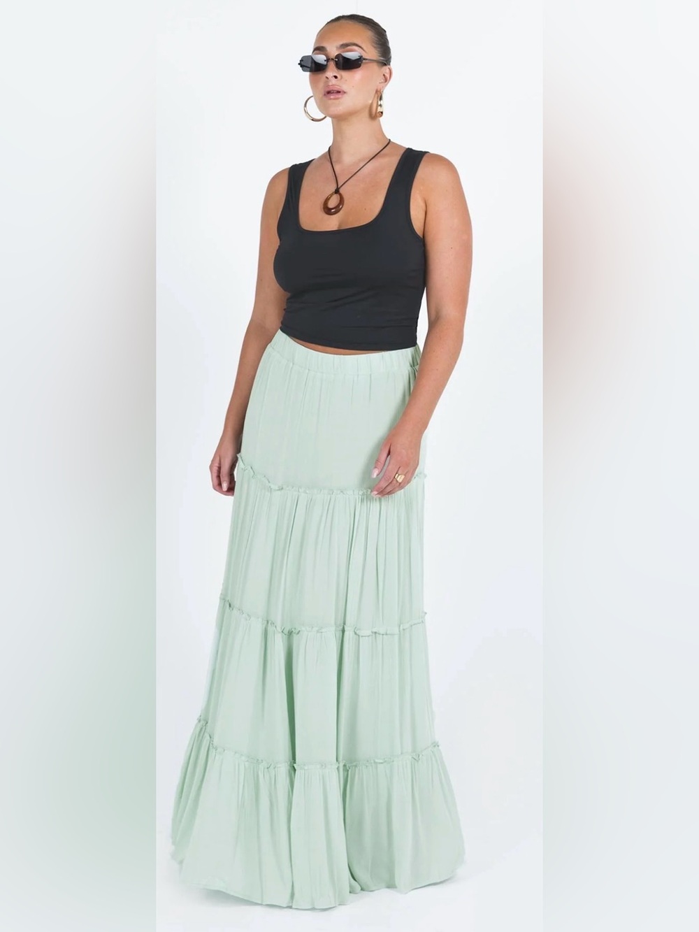 Princess Polly Miriah Maxi Skirt Sage (NEVER WORN💛)